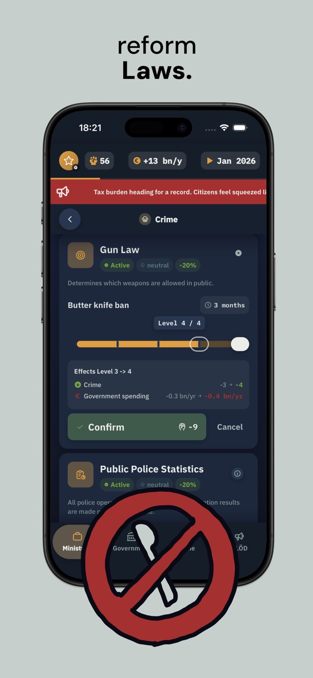 Screenshot: reform laws in the law catalog.